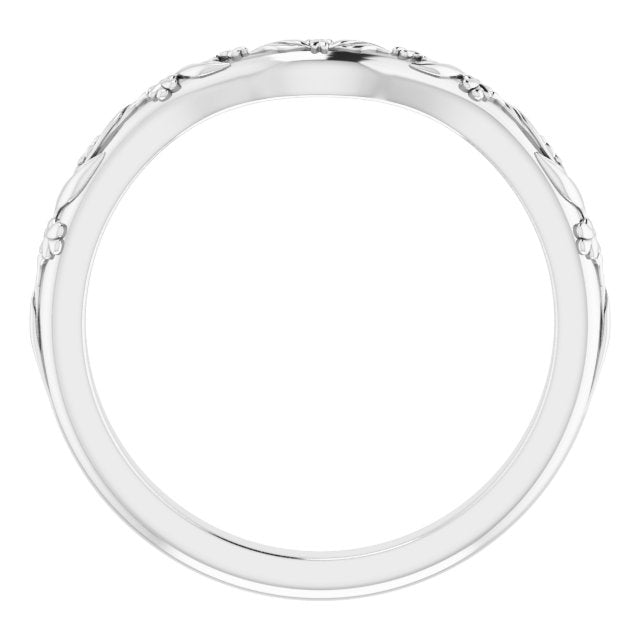14K White Band for 5.8 mm Round Ring
