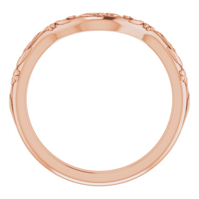 14K Rose Band for 8 mm Round Ring