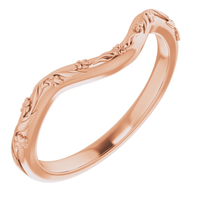 14K Rose Band for 8 mm Round Ring