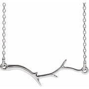 Sterling Silver Branch Bar 16-18' Necklace