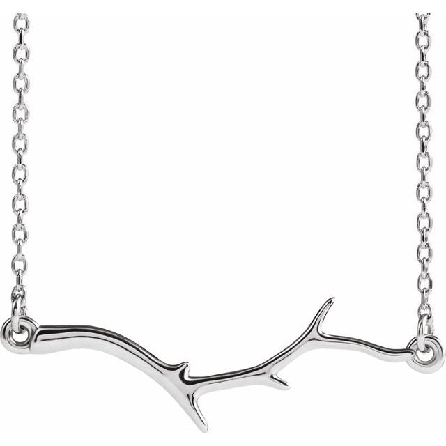Sterling Silver Branch Bar 16-18' Necklace