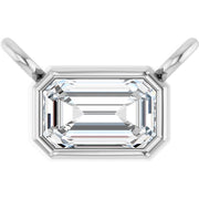 14K White 1/3 CT Lab-Grown Diamond Necklace Center