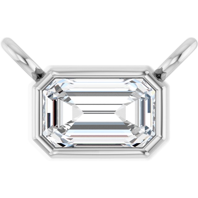 14K White 1/3 CT Lab-Grown Diamond Necklace Center