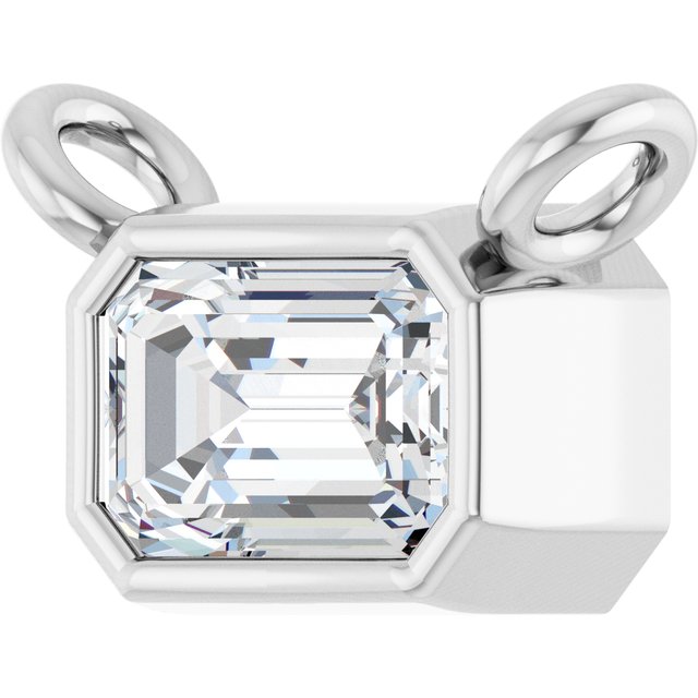 14K White 1/3 CT Lab-Grown Diamond Necklace Center