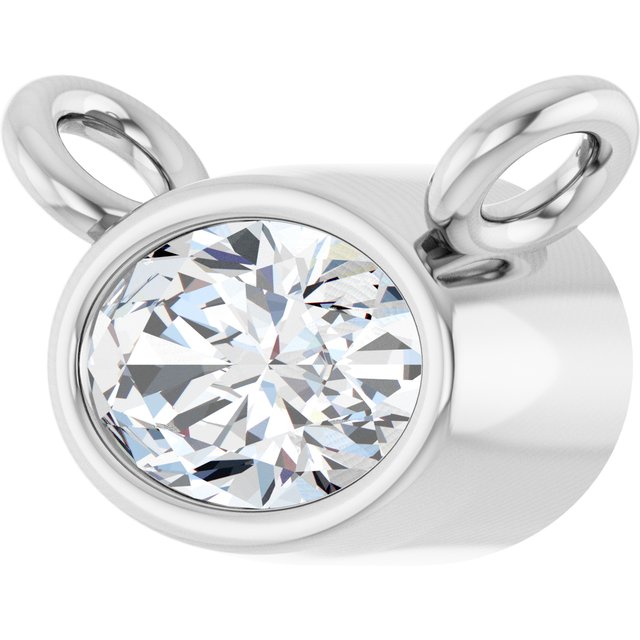 14K White 1/4 CT Lab-Grown Diamond Necklace Center