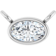 14K White 1/4 CT Lab-Grown Diamond Necklace Center