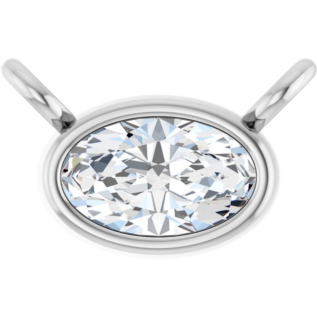 14K White 1/4 CT Lab-Grown Diamond Necklace Center