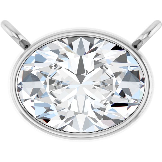 14K White 1 CT Lab-Grown Diamond Necklace Center
