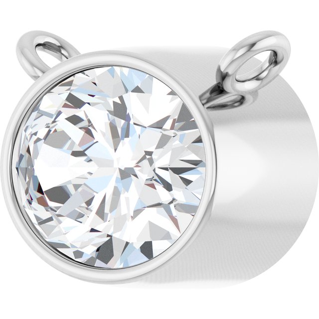 14K White 1 CT Lab-Grown Diamond Necklace Center