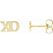 14K Yellow Petite 'xo' Stud Earrings