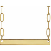 14K Yellow Engravable Bar 18' Necklace