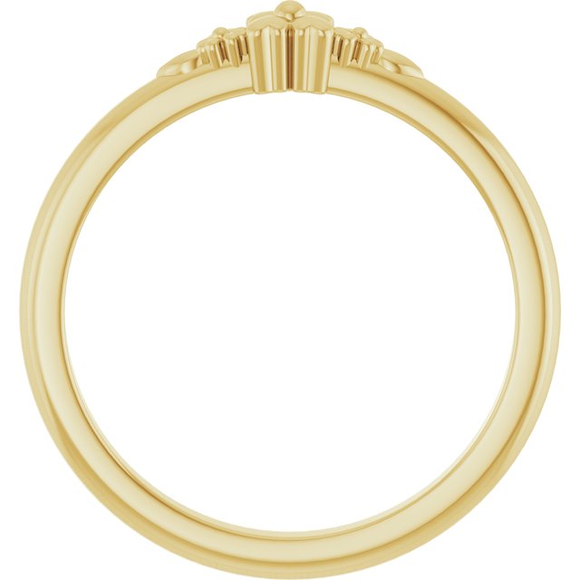 14k Yellow Floral Stackable Ring