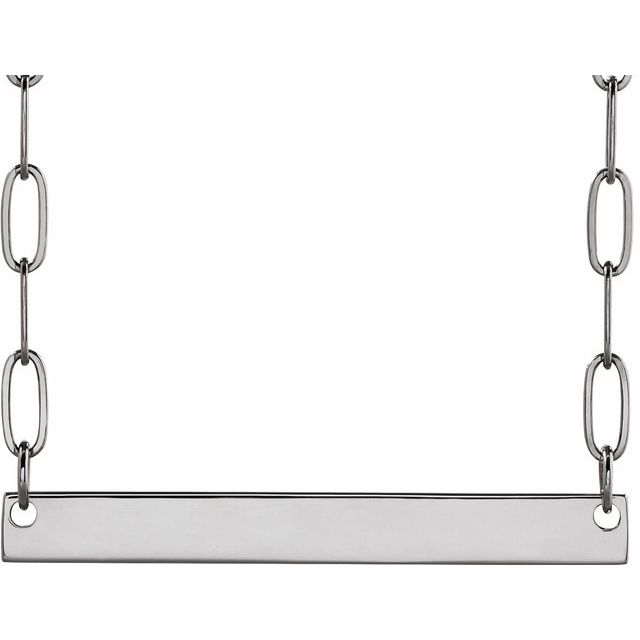 Sterling Silver Engravable Bar 16' Necklace