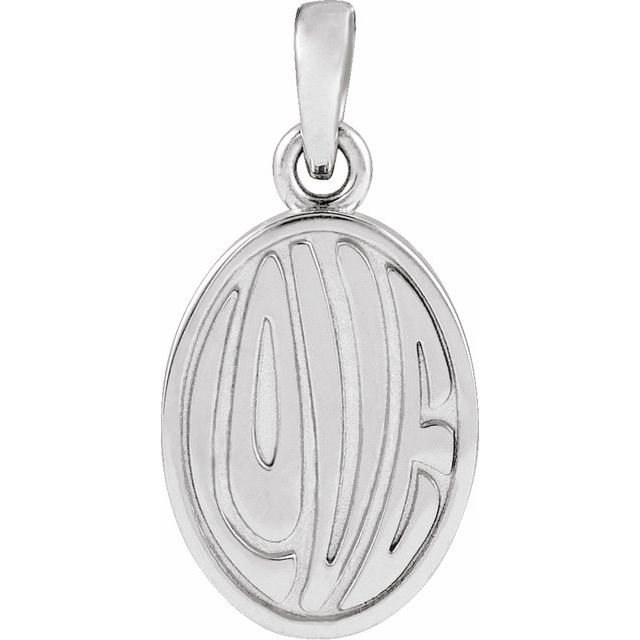 Sterling Silver Retro 'Love' Pendant