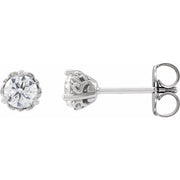 14K White 1/2 CTW Lab-Grown Diamond Vintage-Inspired Earrings