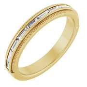 14K Yellow 1/4 CTW Natural Diamond Milgrain Anniversary Band