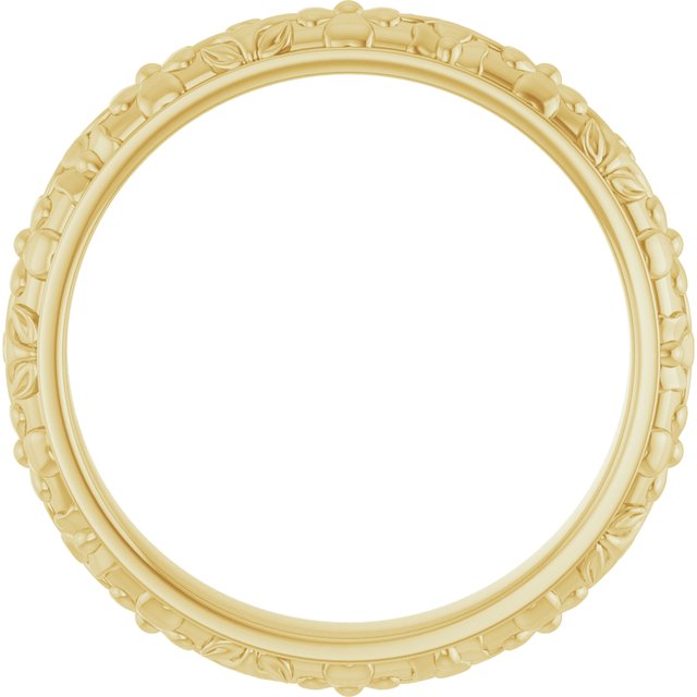 14K Yellow Floral Band Size 7