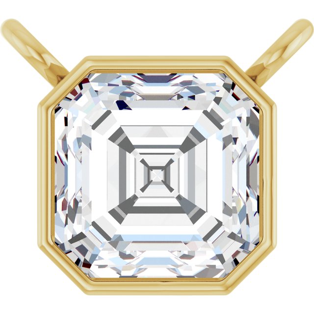 14K Yellow 1 CT Lab-Grown Diamond Necklace Center