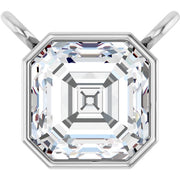 14K White 1 CT Lab-Grown Diamond Necklace Center