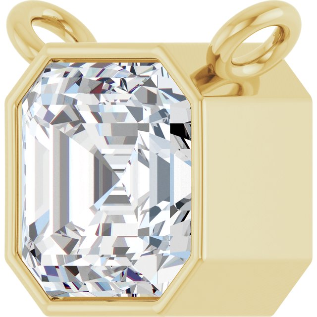 14K Yellow 1 CT Lab-Grown Diamond Necklace Center