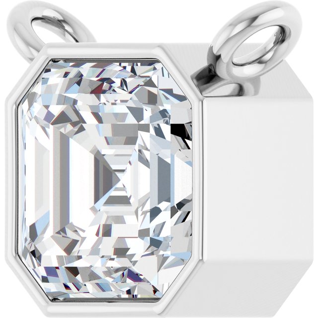 14K White 1 CT Lab-Grown Diamond Necklace Center