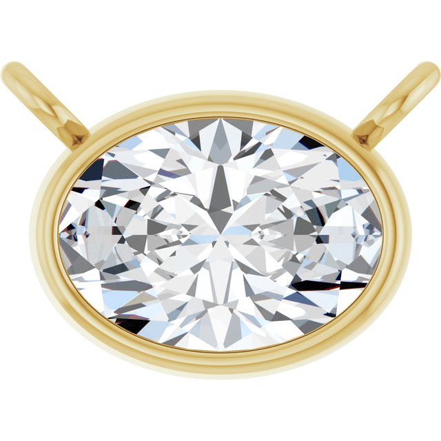 14K Yellow 3/4 CT Lab-Grown Diamond Necklace Center