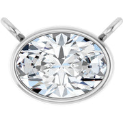 14K White 3/4 CT Lab-Grown Diamond Necklace Center