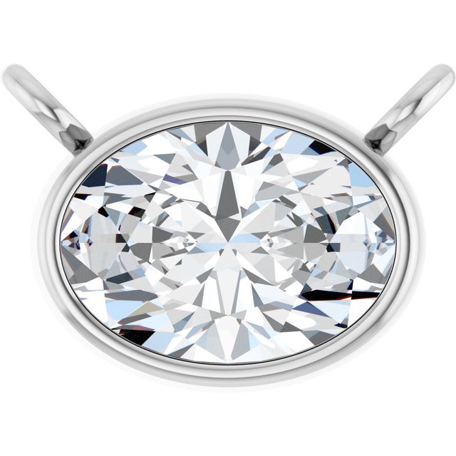14K White 3/4 CT Lab-Grown Diamond Necklace Center