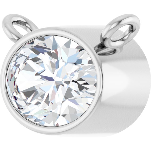 14K White 3/4 CT Lab-Grown Diamond Necklace Center