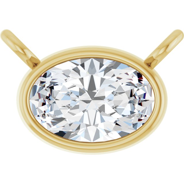 14K Yellow 1/3 CT Lab-Grown Diamond Necklace Center