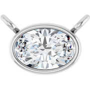 14K White 1/3 CT Lab-Grown Diamond Necklace Center