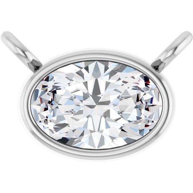 14K White 1/3 CT Lab-Grown Diamond Necklace Center