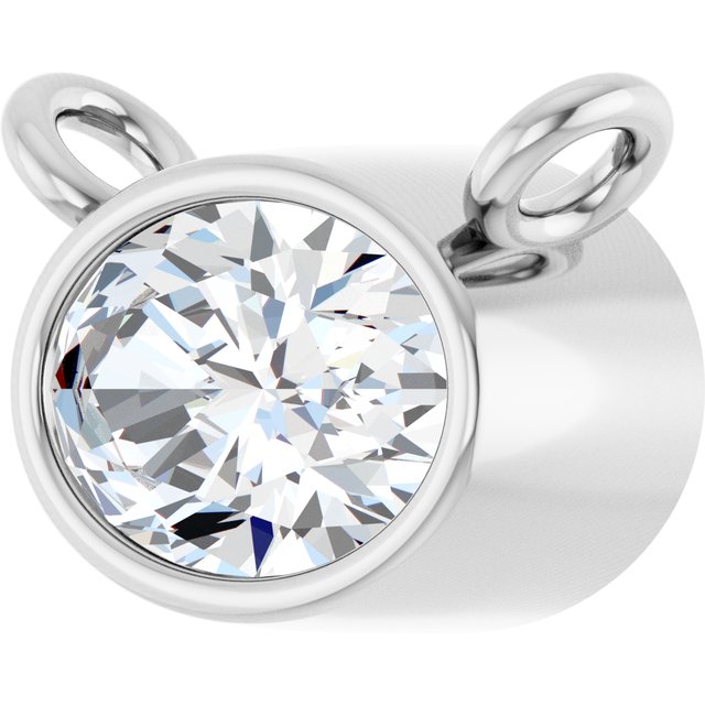 14K White 1/3 CT Lab-Grown Diamond Necklace Center