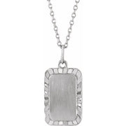 Sterling Silver Engravable Sunburst 16-18' Necklace