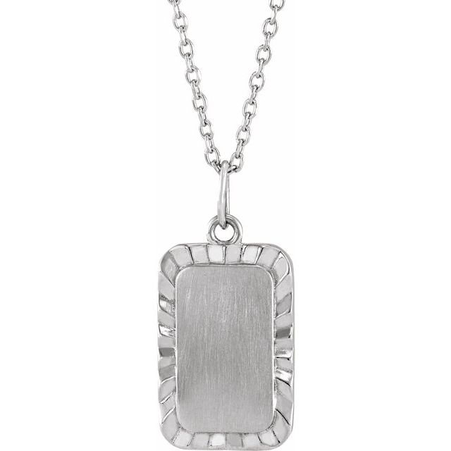 Sterling Silver Engravable Sunburst 16-18' Necklace