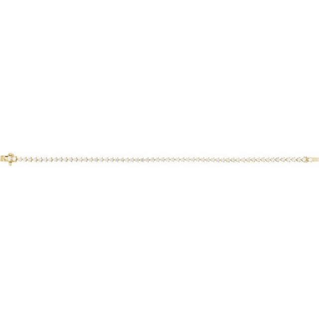 14K Yellow 3 CTW Natural Diamond 7 1/4' Line Bracelet