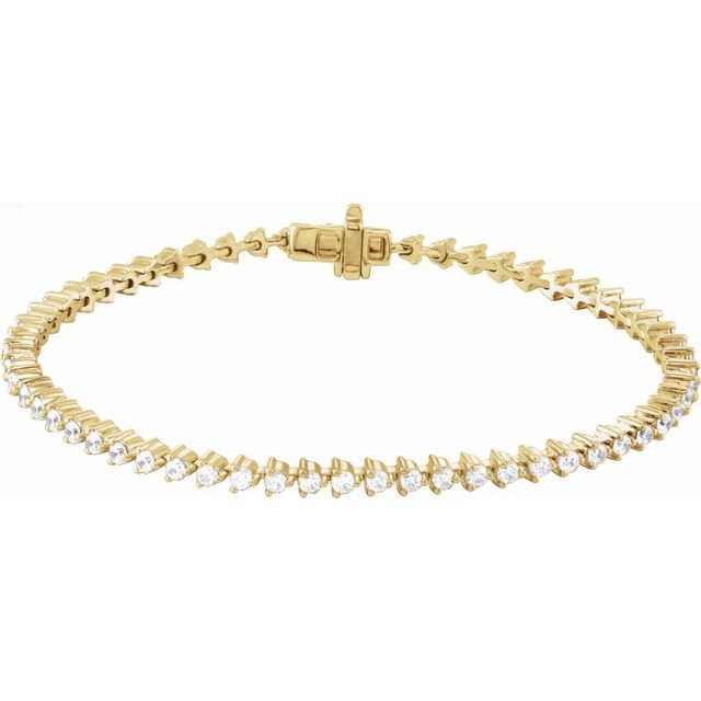 14K Yellow 3 CTW Natural Diamond 7 1/4' Line Bracelet
