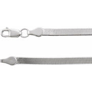 14K White 4.6 mm Flexible Herringbone 7' Chain