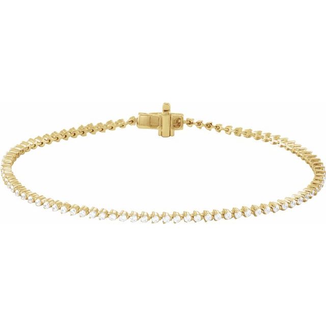 14K Yellow 1 1/2 CTW Lab-Grown Diamond 7 1/4' Line Bracelet