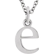 Sterling Silver Lowercase Initial e 16' Necklace
