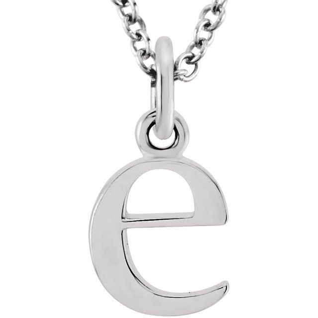 Sterling Silver Lowercase Initial e 16' Necklace