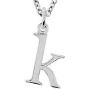 Sterling Silver Lowercase Initial k 16' Necklace