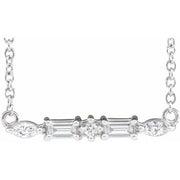 Sterling Silver 1/6 CTW Natural Diamond Bar 18' Necklace