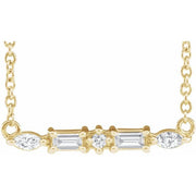 14K Yellow 1/6 CTW Natural Diamond Bar 18' Necklace