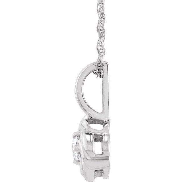 14K White 1/6 CT Natural Diamond Knot 18' Necklace
