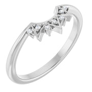 14K White .03 CTW Natural Diamond Contour Band