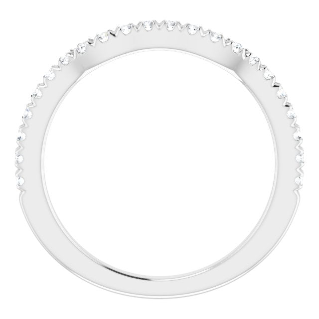 14K White 1/4 Natural Diamond French-Set Matching Band