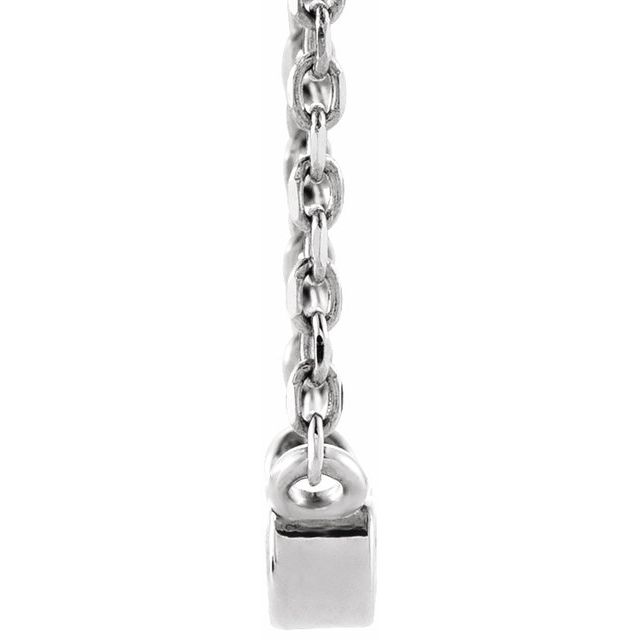 14K White .015 CT Natural Diamond Solitaire 16-18' Necklace