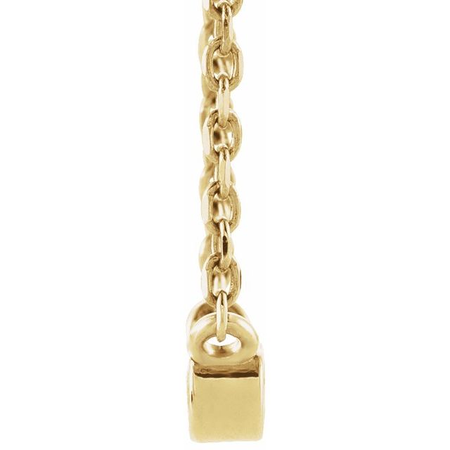 14K Yellow .06 CT Natural Diamond Solitaire 16-18' Necklace
