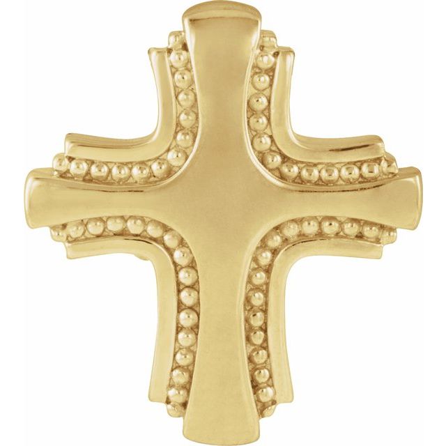 14K Yellow 19.75x17 mm Cross Slide Pendant